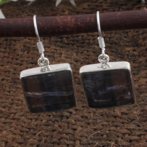 Pendientes de Fluorita Arcoíris Natural al por Mayor, Plata de Ley 925 con Engaste de Bisel, Joyería Fina de Lujo para Mujer, Precio de Fábrica - Product Image 5