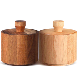 Sucrier en bois nautique avec couvercle, salière artisanale avec couvercle, pot à sucre gravé, boîte à sel, pot à épices, récipient de rangement pour cuisine - Product Image 6