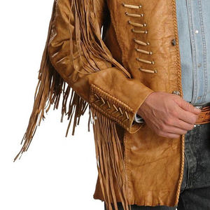 Chaqueta vaquera de gamuza larga para hombre con flecos, personalizada, transpirable y de ajuste holgado - Product Image 6