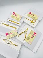 Outils de soin des ongles luxueux en acier inoxydable durable, ciseaux à ongles en plasma doré, pince à cuticules réutilisable, boîte à ongles