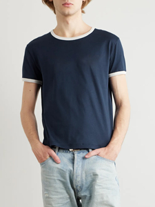 Vintage Style Contrast Trim <b>Ringer</b> <b>T</b> <b>Shirt</b> Wholesale 100% Cotton Unisex <b>Ringer</b> Tee Custom Logo Apparel Fashion Contrast Neck <b>T</b> - Product Image 2