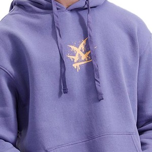 Sudadera con Capucha Morada para Hombre, Logotipo de Estrella Bordado, Corte Regular, Informal, de Algodón French Terry, para Otoño, OEM 2026 - Product Image 4