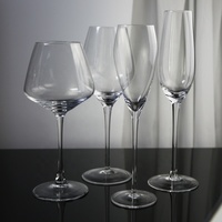 Verres à vin rouge en cristal de style classique SunGene Premium avec logo personnalisé, résistance aux hautes températures, 0-600 ml, pour mariages, en gros