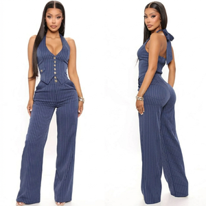 Ensemble coordonné pour femme : gilet à col halter rayé et pantalon large - Product Image 6