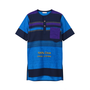 ชุดคุร์ตะผ้าฝ้าย 100% สีน้ำเงิน - Product Image 2
