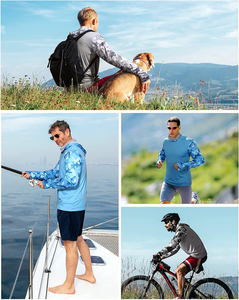 Camisa de Pesca Sublimada con Capucha y Protección UV para Hombre, Hecha a Medida, de Manga Larga, con el Mejor Servicio OEM - Product Image 2