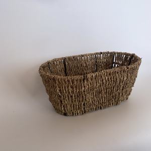Direct From Vietnam Handmade Oval Seagrass Wicker <b>Basket</b> Best Price for Kitchen & <b>Bathroom</b> Storage & Decoration - Product Image 3