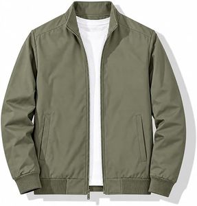 Blouson Aviateur Homme Automne Hiver Nouvelle Collection Couleur Unie Style Américain Blouson Moto Bomber Grande Taille - Product Image 2