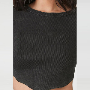 เสื้อเชิ้ตแขนยาวผู้หญิงทรงสลิมฟิตแฟชั่นลำลองดีไซน์ครอปขายดี ความยาวสั้น - Product Image 6