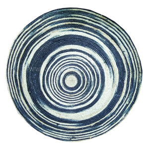 Tapis rond en jute tissé à la main naturel indien Tapis éco-durables pour salon et camping Techniques faites à la main - Product Image 2