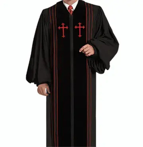 Vente en gros de robes de clergé en polyester à manches longues, uniformes de prêtre sur mesure, fournisseur de vêtements religieux de haute qualité - Product Image 3