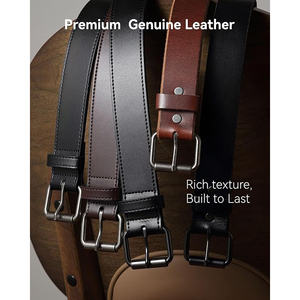 Cinturón de Cuero Vintage con Hebilla de Acero, Cuero Vacuno Genuino, Formal, Casual, Resistente, 120 cm, 3.5 cm de Ancho, Impermeable, Ecológico - Product Image 4