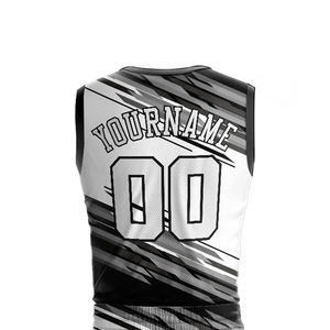 เสื้อบาสเก็ตบอลแบบซับลิเมชั่นสั่งทำพิเศษ แขนกุด ผ้าตาข่าย ระบายเหงื่อได้ดี สำหรับผู้ใหญ่ คอกลม พิมพ์ลายด้านหลัง 00 ชื่อของคุณ - Product Image 1