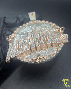 Colgante Personalizado con Nombre y Diseño de Paisaje Urbano, Estilo Hip Hop, con Diamantes VVS Cultivados en Laboratorio, en Plata de Ley 925, para Hombre - Product Image 2