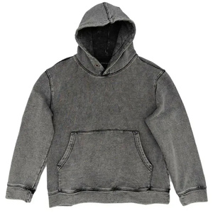 Sweat à capuche streetwear en gros, 100% coton éponge, délavé à l'acide, avec strass personnalisés, effet soleil délavé, unisexe - Product Image 1