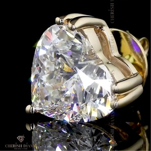 Pendientes de Diamantes con Diseño de Corazón en Oro Amarillo de 18K, para Bodas y Aniversarios, para Mujer - Product Image 2
