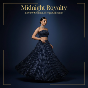 Designer Hand-Beaded <b>Lehenga</b> Choli for Girls | Shimmer <b>Skirt</b> with Sparkling Sequin Work for Cocktail & Sangeet - Product Image 3