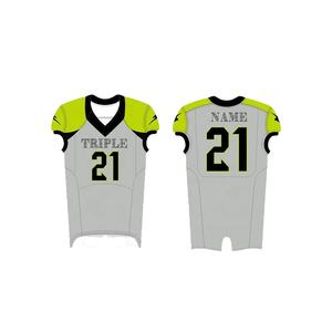 Vente en gros d'ensembles d'uniformes de football américain en polyester 100%, impression par sublimation personnalisée, nom d'équipe personnalisé à manches courtes - Product Image 6