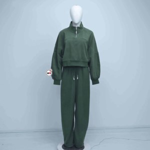 Pantalon de survêtement vert pour homme, design et logo personnalisés, taille élastique avec cordon de serrage, décontracté, mi-lourd, tricoté, pour l'automne, avec service OEM - Product Image 6