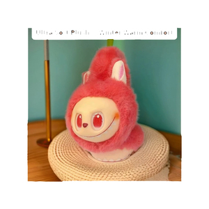 Fluffy White Cat <b>Ear</b> <b>Muffs</b> With Pink <b>Ears</b> And Black Eyes For Winter Warmth - Product Image 4