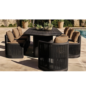 Contemporary Oval Outdoor <b>Dining</b> <b>Table</b> Premium Teak Thick and Sturdy Base Slatted Top Scandinavian Style Commercial Furniture - Product Image 6