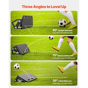 Rebondisseur de football portable en HDPE pour entraînement de frappe, 40 x 12, installation facile avec 3 angles réglables pour jeunes - Product Image 3