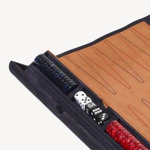 Leather <b>Backgammon</b> Set Foldable Rollable Travel <b>Board</b> Customized Packaging Outdoor Party Red Black Checkers Dice Game Unisex - Product Image 4