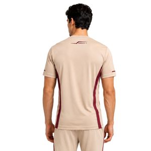 T-shirt de sport pour homme, beige et bordeaux, à séchage rapide, pour la course, la gym et l'entraînement, personnalisable, Activear - Product Image 2