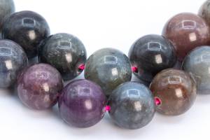 Perles de pierres précieuses en rubis et saphirs naturels authentiques, multicolores, rondes, en vrac, pour la création de bijoux, bracelets et colliers - Product Image 4