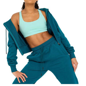 Ensemble deux pièces d'hiver pour femmes, vêtements de sport à fermeture éclair, fitness, logo personnalisé, OEM, vente en gros - Product Image 1
