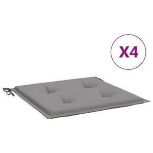 Ensemble de 4 coussins de chaise d'extérieur en tissu Oxford gris, en mousse et fibre, au design durable et confortable - Product Image 2