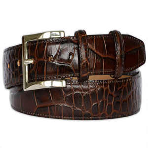 Ceinture rectangulaire décontractée verte unie réversible avec boucle ardillon en alliage, durable, largeur 1 3/8 po - Product Image 2