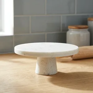 Support décoratif rond en marbre, design minimaliste, pour salon, utilisation intérieure, accent de mobilier durable - Product Image 5