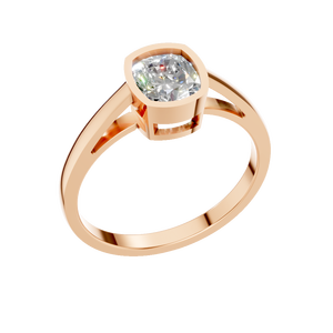 Anillo de Plata de Ley 925 con Baño de Rodio y Moissanita, Corte Brillante, Engaste en Bisel, para Mujer, Regalo de Boda - Product Image 1