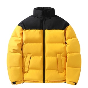 Men's Designer Quilted Puffer <b>Jacket</b> for Winter Custom Green Polyester <b>Waterproof</b> Bubble <b>Padded</b> Stand Coat Thin Thickness for - Product Image 5