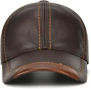 Gorra de Béisbol de Cuero Genuino Marrón con Logotipo Personalizado, Gorra de Cuero de 6 Paneles de Alta Calidad, Etiqueta Privada OEM, Gorra de Cuero para Hombre - Product Image 5