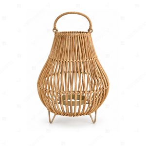 Farol de Ratán Vintage en Forma de Lágrima, Portavelas con Patas de Trípode, Faroles Colgantes de Jardín, Portavelas de Vidrio, Decoración de Interiores - Product Image 2