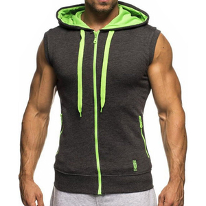 Débardeur de sport personnalisable pour homme, coupe athlétique, avec fermeture éclair intégrale, idéal pour l'entraînement et la gym – Vente en gros de débardeurs pour hommes - Product Image 4