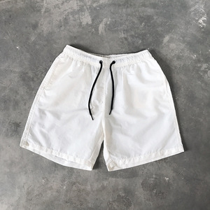<b>Black</b> High Waist Knee-Length Quick Dry Breathable Eco-Friendly Anti-Wrinkle 100% Polyester Swimming <b>Shorts</b> Drawstring <b>Men</b> - Product Image 1