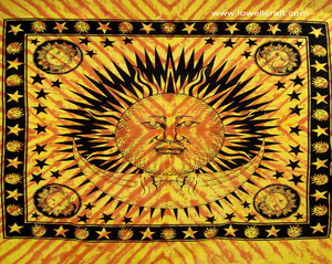 Indian Sun Hippie Hippy Tapestry Wall Hanging Printed Cotton Table Cover Eid Holiday Shape <b>Frame</b> Machine Washable - Product Image 2