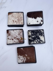 2026 Unique Design Hair on Hide Leather <b>Wallet</b> Animal Cowhide Leather Print Men's <b>Wallet</b> Card Holder Cash Gift for Him - Product Image 5