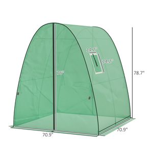 Invernadero de 6FT x 6FT x 6.6FT con estructura de madera y cubierta de PVC, 2 puertas, ventanas con mosquitera y cubierta de PE con dobladillo - Product Image 3