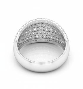 Anillo de Diamantes Redondos para Mujer, Diamantes Naturales y Cultivados en Laboratorio - Product Image 4