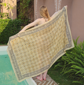 Wholesale Hand Block Print <b>Sarong</b> Women 100% Cotton Beach <b>Sarong</b> Handmade Printed Pareo Swimwear poolside Cover Up Vacation <b>Wrap</b> - Product Image 6