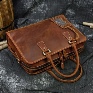 Bolso de Hombro de Cuero Genuino de Alta Calidad para Laptop de 15 Pulgadas, Color Marrón, con Múltiples Compartimentos, Bolso Ejecutivo para Laptop - Product Image 5