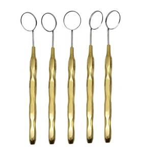 Miroir buccal dentaire avec manche moleté doré, instrument manuel, outil chirurgical de classe I - Product Image 5