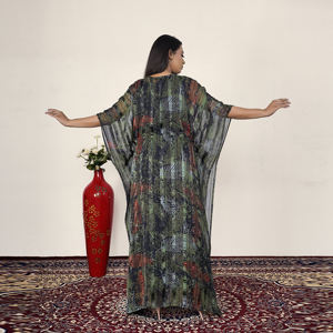 Caftán de Chifón Estampado para Mujer, Vestido Caftán Árabe de Lujo con Corte Holgado, Moda Islámica Modesta, Vestido Largo para Fiesta - Product Image 4