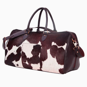 Sac de voyage en cuir de vachette véritable 100% cuir, sac de sport de luxe, léger, imperméable, sac de voyage en cuir portable - Product Image 1