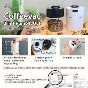 Tightpac Moderne, boîte à café sous vide de 1,3 L, 1 lb 460 g 16 oz, anti-humidité, anti-odeur, hermétique, avec valve unidirectionnelle, qualité alimentaire - Product Image 2