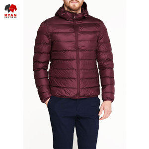 เสื้อแจ็คเก็ตพัฟเฟอร์กันน้ำสำหรับผู้ชายแบบมีฮู้ด แห้งเร็ว คุณภาพสูง ระบายอากาศได้ดี สำหรับฤดูหนาว ราคาขายส่ง ลายเรียบ - Product Image 6